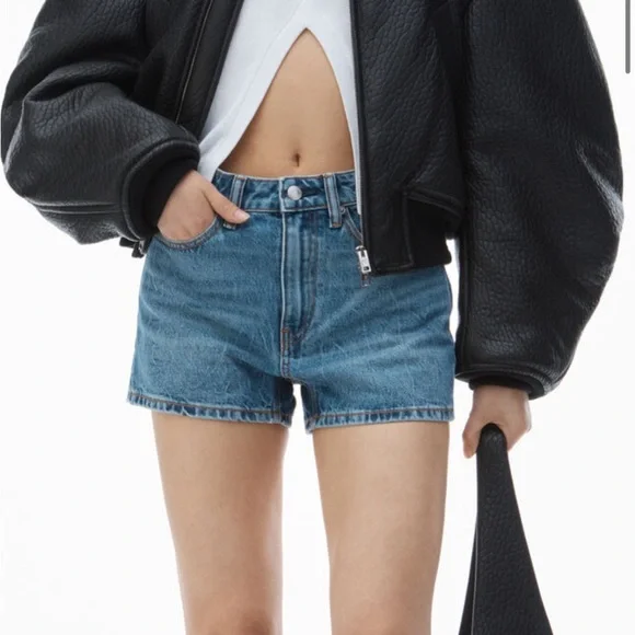 Alexander Wang Shorty High Rise Denim Sz 30 - Picture 1 of 6